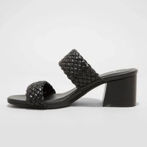 A New Day Fiona Braided Heel Sandals in Black Size 10